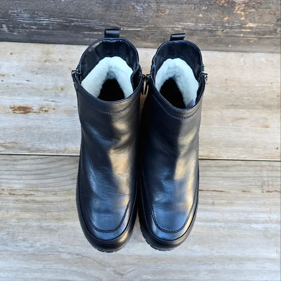 ✨️Blondo NEW Alessa Black Leather, Aqua Protect, Insulated Winter Bootie. 9WW - Picture 7 of 15